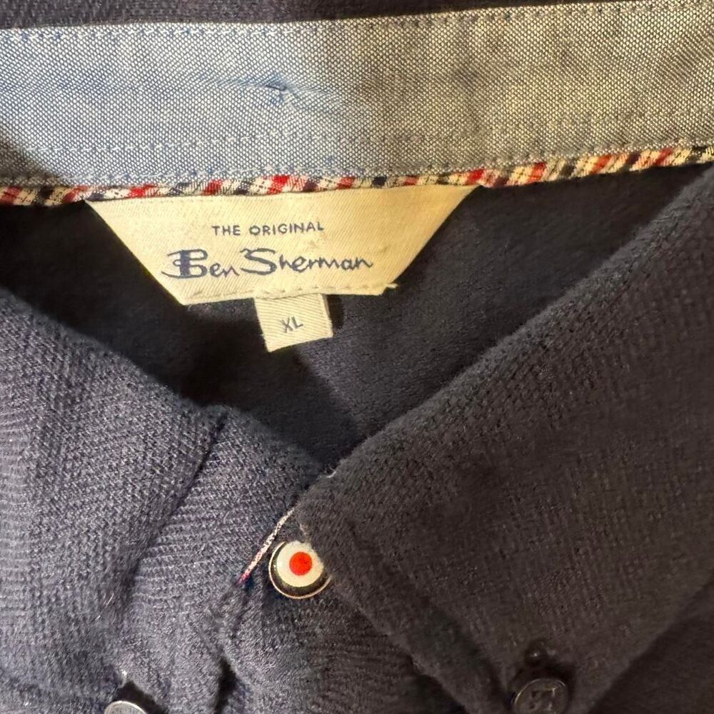 Ben Sherman Men's Navy Blue Short Sleeve Polo Shirt with buttons front pocket XL - Picture 3 of 6